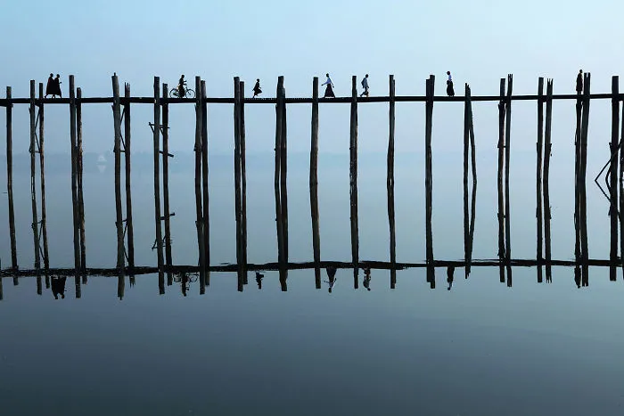 the U-Bein Bridge, Myanmar