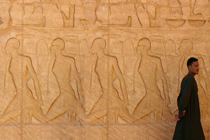 Fresco In The Great Temple Ff Abu Simbel, Egypt