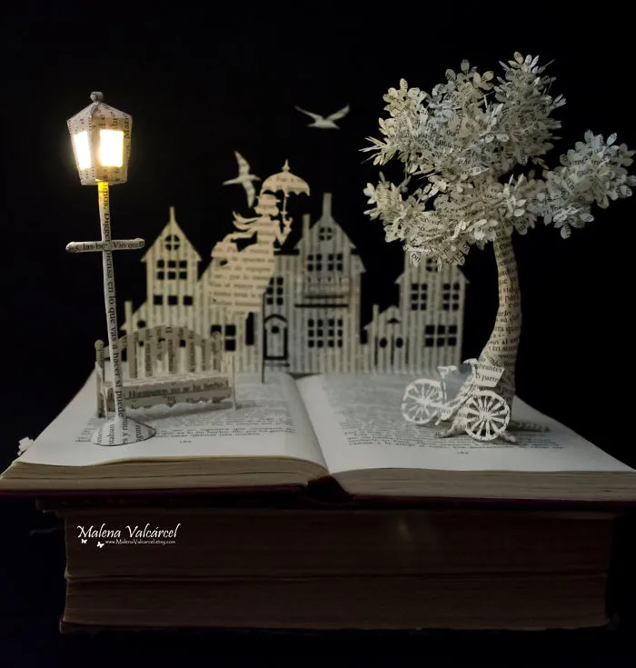 I Upcycle Old Books By Turning Them Into Magical Sculptures