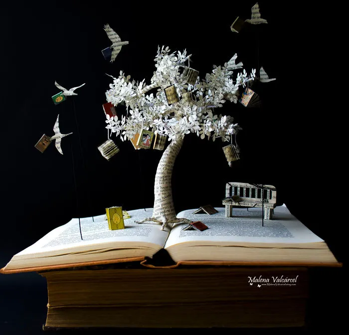I Upcycle Old Books By Turning Them Into Magical Sculptures