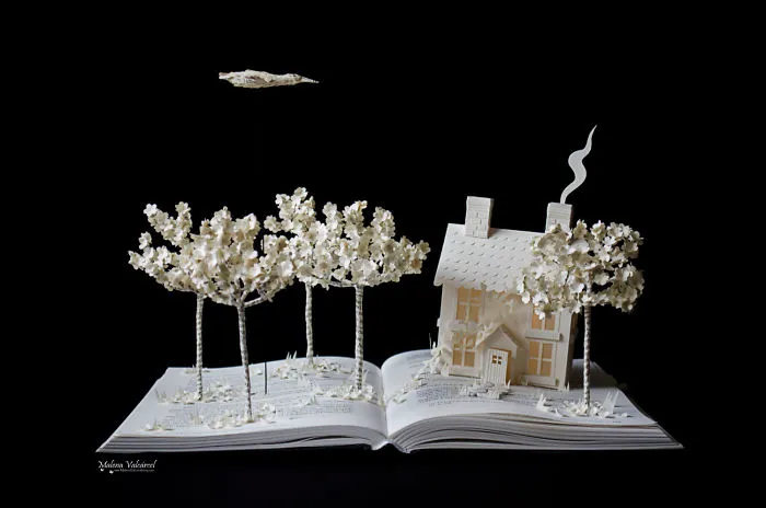 I Upcycle Old Books By Turning Them Into Magical Sculptures