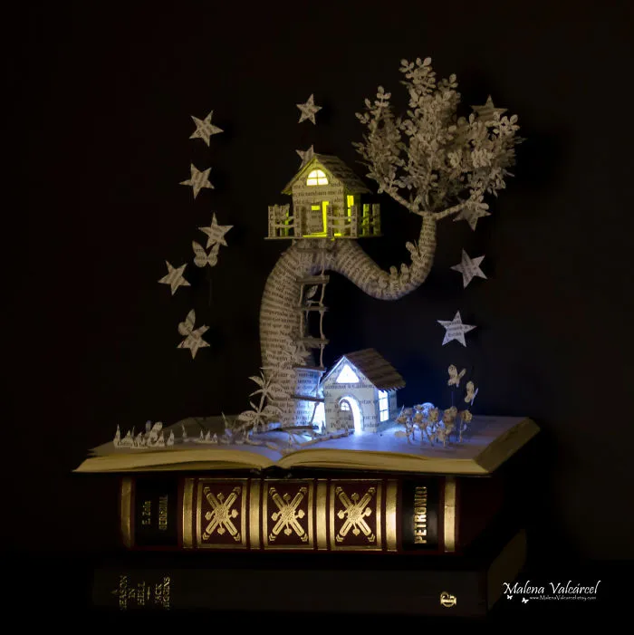I Upcycle Old Books By Turning Them Into Magical Sculptures