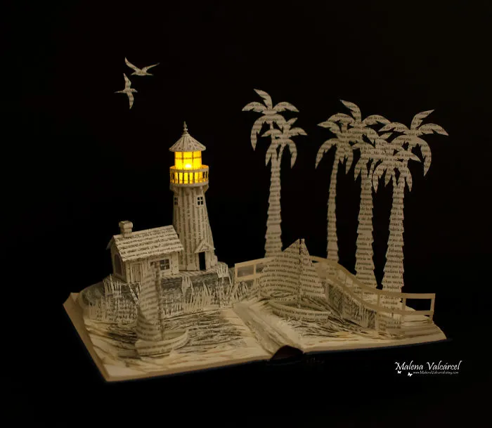 I Upcycle Old Books By Turning Them Into Magical Sculptures