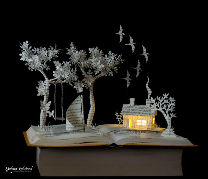 I Upcycle Old Books By Turning Them Into Magical Sculptures