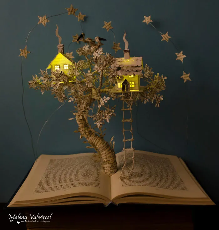I Upcycle Old Books By Turning Them Into Magical Sculptures