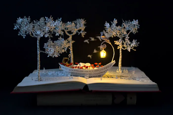 I Upcycle Old Books By Turning Them Into Magical Sculptures