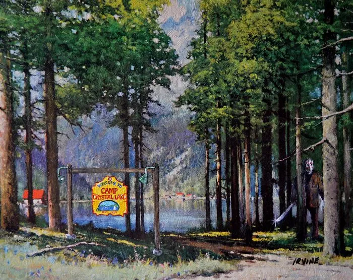 I Add Pop-Culture Characters Into Old Thrift-Store Paintings