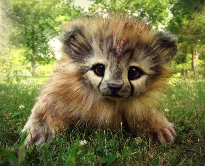 Life Size Poseable Golden Cheetah Cub