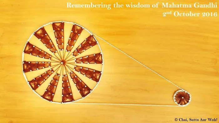 Spent 8 Hours To Complete This Thread Art Celebrating Mahatma Gandhi's Birthday