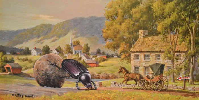 I Add Pop-Culture Characters Into Old Thrift-Store Paintings