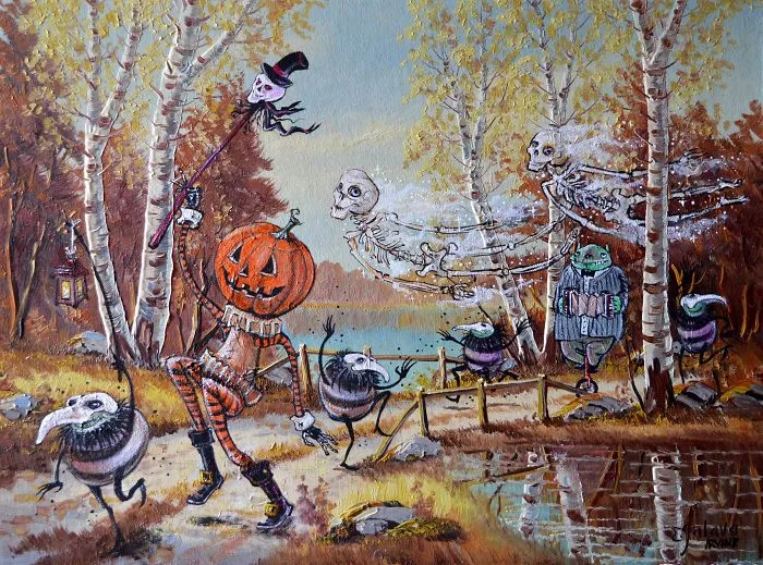 I Add Pop-Culture Characters Into Old Thrift-Store Paintings