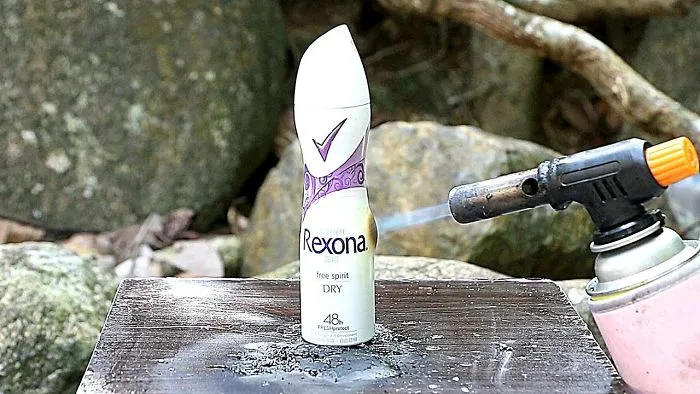 Deodorant Spray Vs. Gas Torch