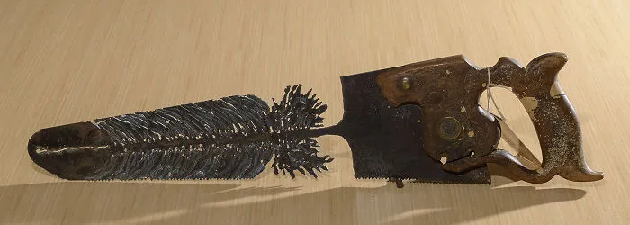 Some Saws Are Shorter Than Others And Don't Work Well For The More Complicated Scenes. With The Short Ones, I Make Feathers And This Eagles Feather Is A Very Popular Commission