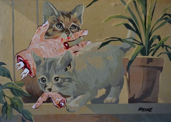 I Add Pop-Culture Characters Into Old Thrift-Store Paintings