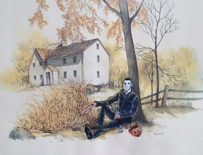 I Add Pop-Culture Characters Into Old Thrift-Store Paintings