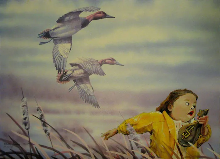 I Add Pop-Culture Characters Into Old Thrift-Store Paintings