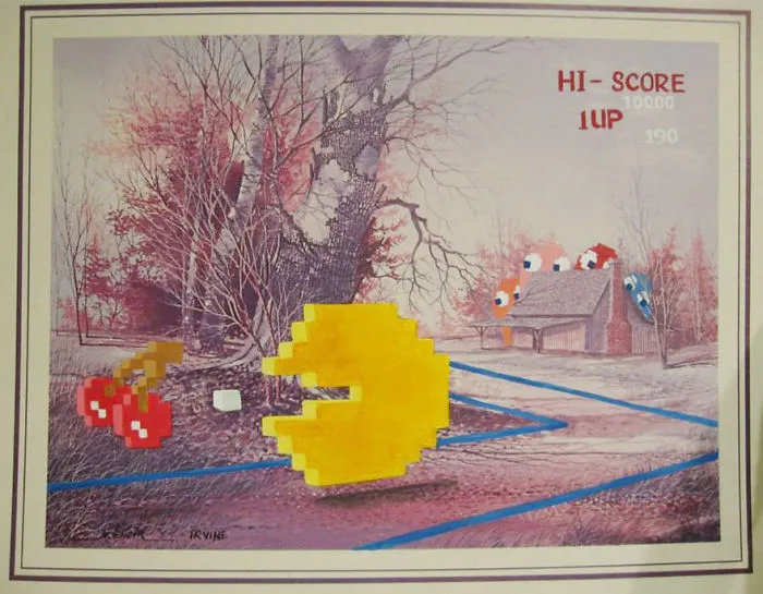 I Add Pop-Culture Characters Into Old Thrift-Store Paintings