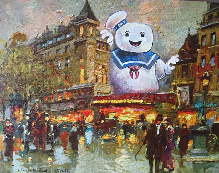 I Add Pop-Culture Characters Into Old Thrift-Store Paintings