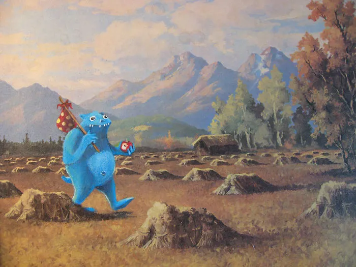 I Add Pop-Culture Characters Into Old Thrift-Store Paintings