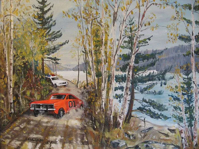 I Add Pop-Culture Characters Into Old Thrift-Store Paintings