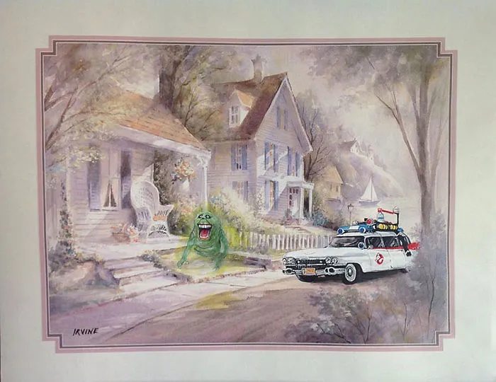 I Add Pop-Culture Characters Into Old Thrift-Store Paintings