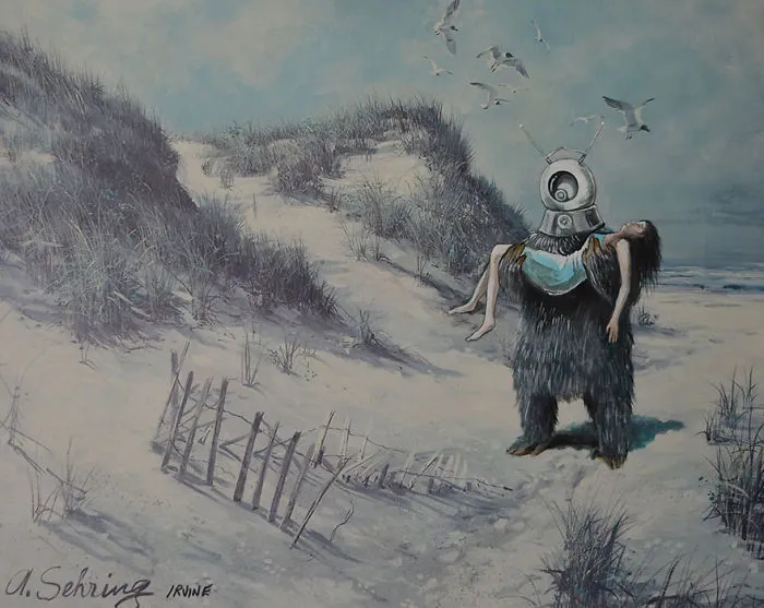 I Add Pop-Culture Characters Into Old Thrift-Store Paintings