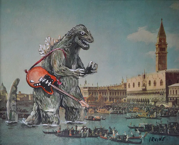 I Add Pop-Culture Characters Into Old Thrift-Store Paintings