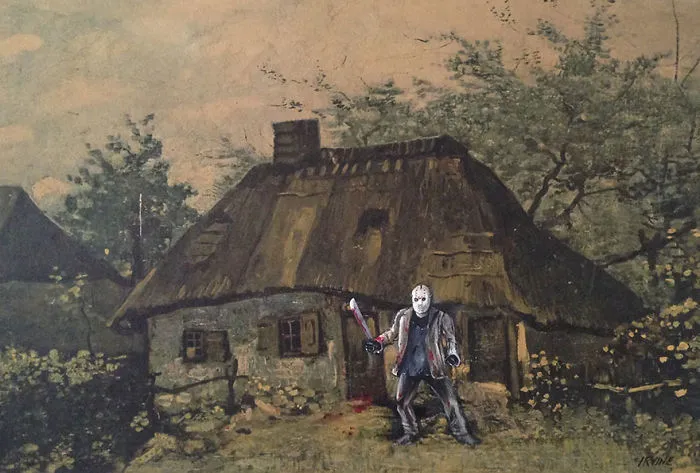 I Add Pop-Culture Characters Into Old Thrift-Store Paintings