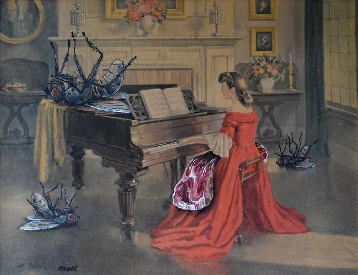 I Add Pop-Culture Characters Into Old Thrift-Store Paintings
