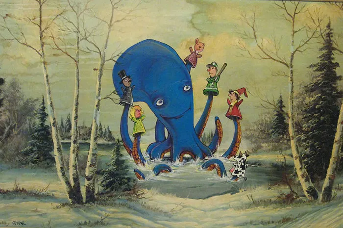 I Add Pop-Culture Characters Into Old Thrift-Store Paintings