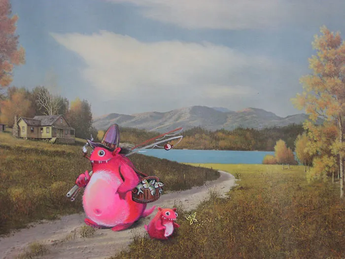 I Add Pop-Culture Characters Into Old Thrift-Store Paintings