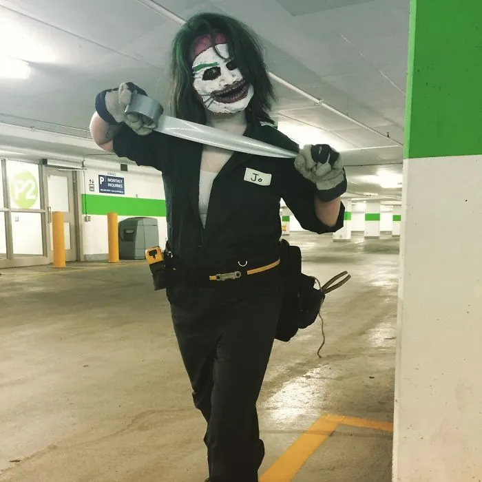 Scary mechanic Joker makeup for creative Halloween costume ideas