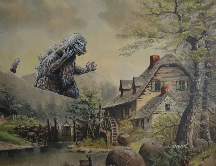 I Add Pop-Culture Characters Into Old Thrift-Store Paintings