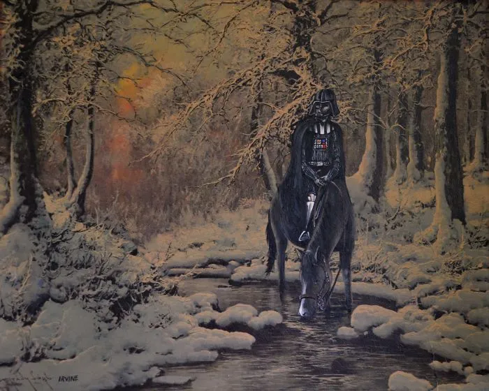 I Add Pop-Culture Characters Into Old Thrift-Store Paintings