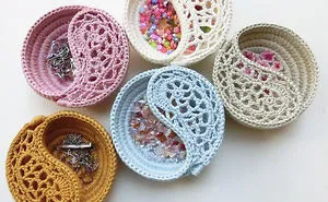 These Yin Yang Jewelry Dishes Are Crocheted On Rope