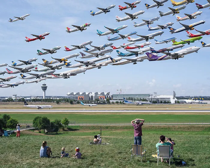 Munich Airport 08r Takeoffs