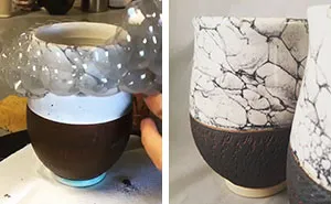 This Artist Uses Bubbles For Painting Her Pottery