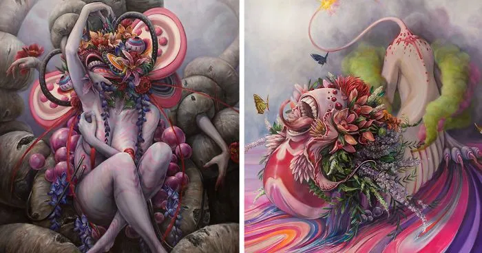 Intricate Erotic Paintings By Hannah Yata (NSFW)