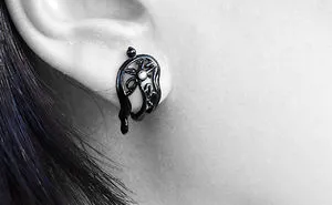 3d Printed Melting Clock Earrings