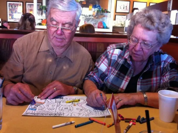Coloring Books While Waiting For Food