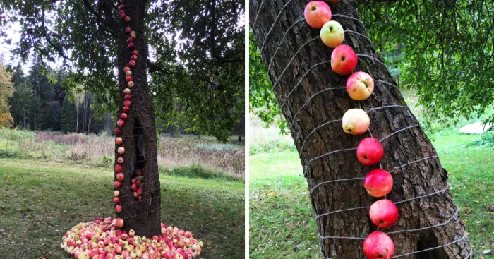 My Land Art Project "Down From Apple Tree"