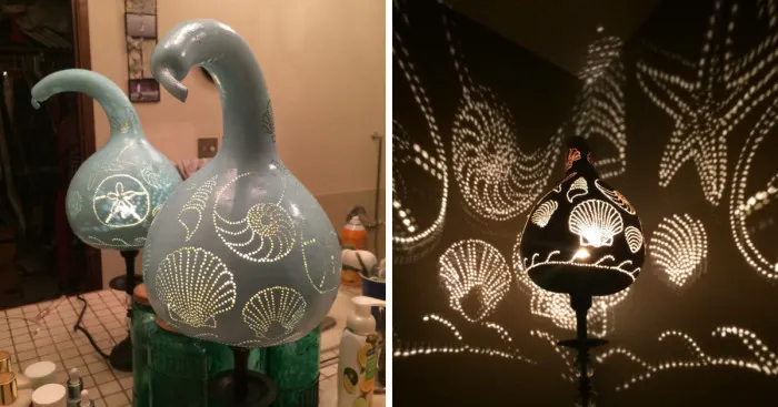 I Made These Seashell Gourd Lamps