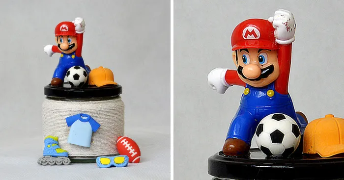 I Made This Super Mario Piggy Bank From Old Jar And Sports Erasers