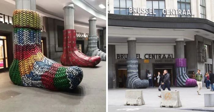 Belgians Keep Their Buildings Warm With XL Socks