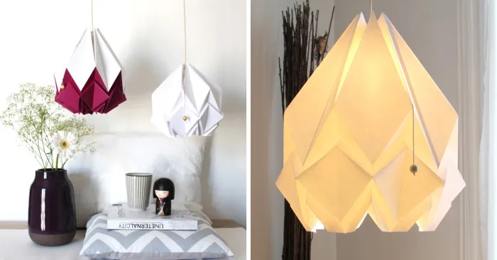 Tedzukuri Atelier Reinvents Origami Creating Colorful Handmade Lampshades