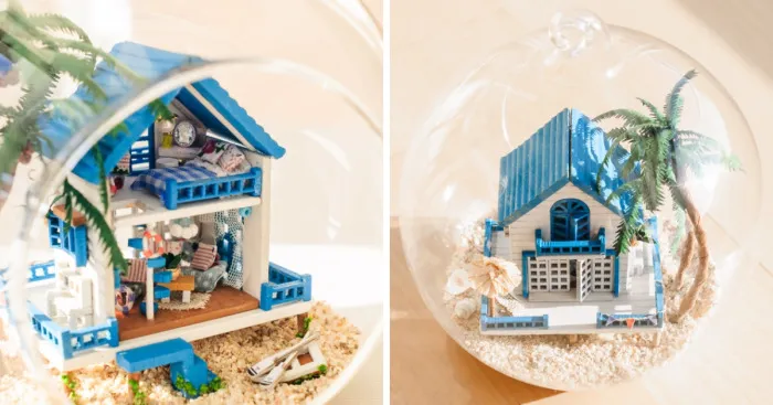 Romantic Aegean Dream House In Glass Ball Diy