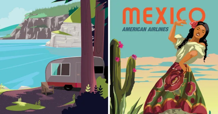 I Create Original Travel Posters In My Free Time, Inspired By The Golden Age Of Tourism