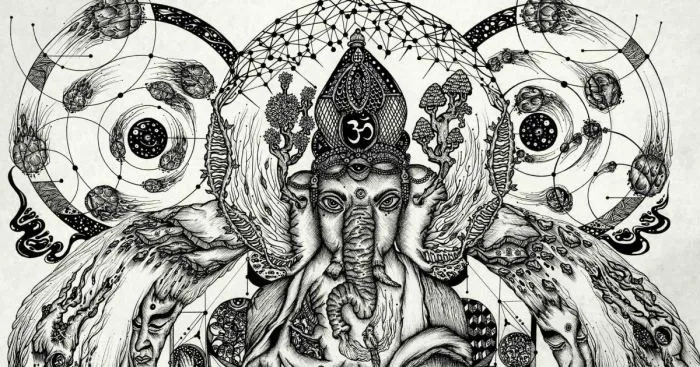 The Amalgamation - Hand-Drawn Pen And Ink Artwork Inspired By Religions, Alchemy And Nature