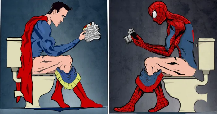 I Spent A Long Time Drawing Superheroes Doing Normal Things