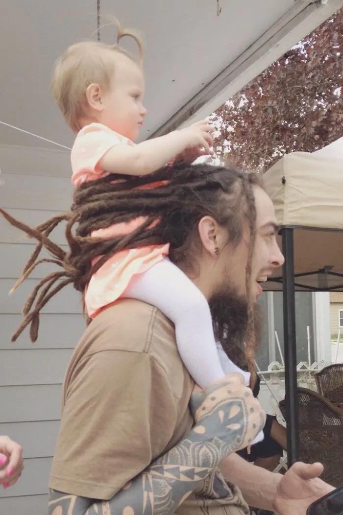 Man Uses Dreads As A Baby Safety Device